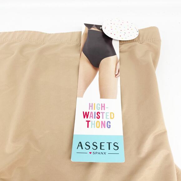 Assets Spanx Women's High Waisted Thong Shapewear Nude Size XL - Picture 4 of 5